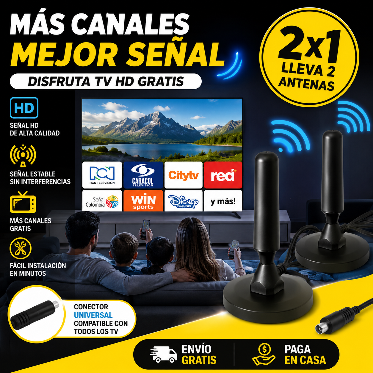 UltraSignal TV X2 📡 ANTENA TDT - Más canales sin pagar mensualidades.