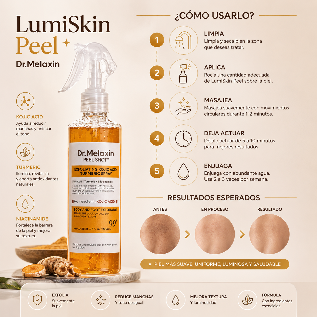 🧡 LumiSkin Peel – Renueva Tu Piel y Reduce Manchas - Dr Melaxin